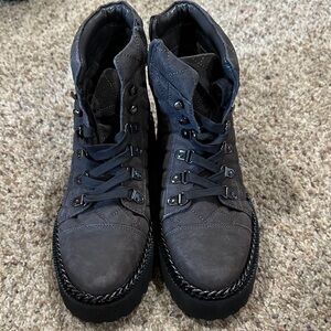 Vince Camuto Black Lace Up Boots